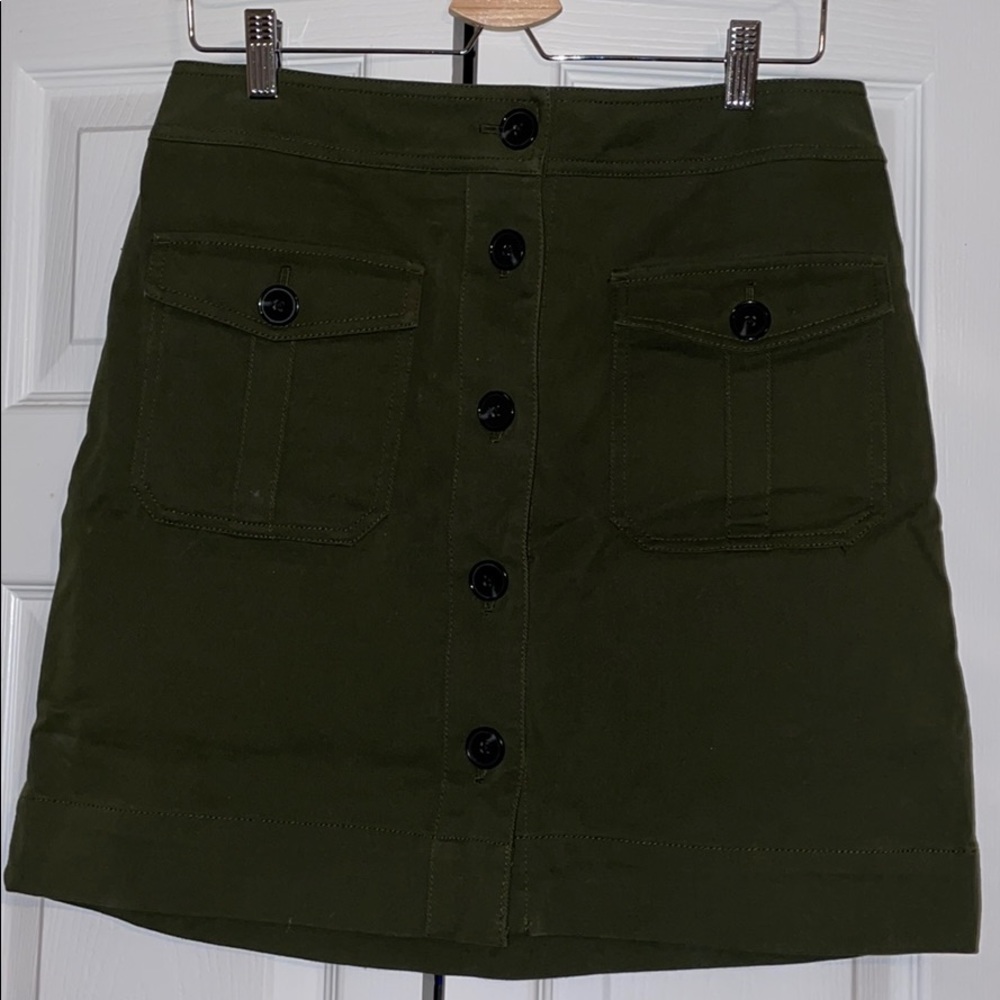 Ann Taylor- Cotton Olive Green Skirt